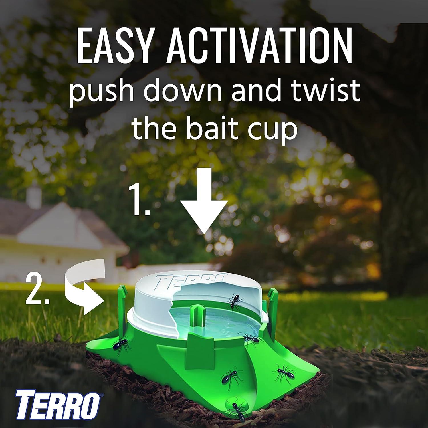 imageTERRO T18046 Outdoor ReadytoUse Liquid Ant Bait Killer and Trap  Kills Common Household Ants  4 Bait Stations4 Bait Stations