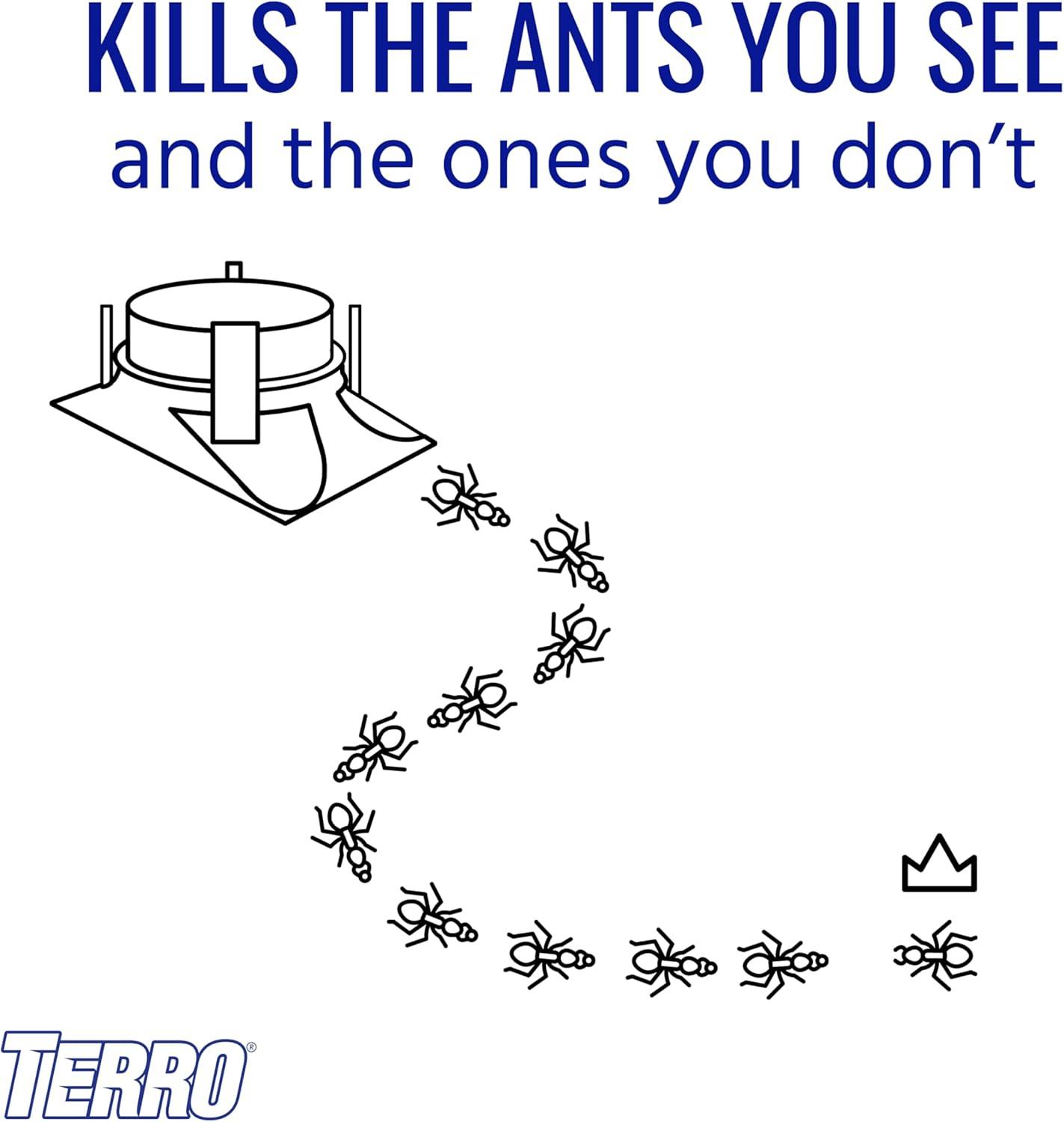 imageTERRO T18046 Outdoor ReadytoUse Liquid Ant Bait Killer and Trap  Kills Common Household Ants  4 Bait Stations4 Bait Stations