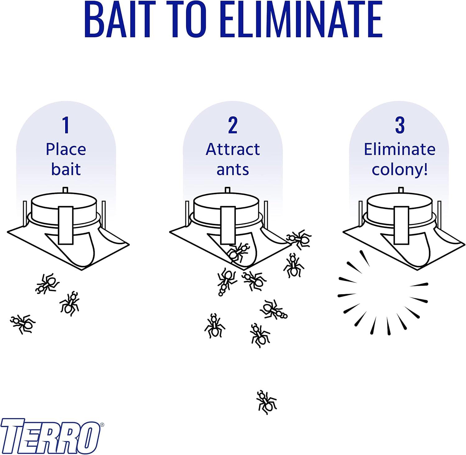 imageTERRO T18046 Outdoor ReadytoUse Liquid Ant Bait Killer and Trap  Kills Common Household Ants  4 Bait Stations4 Bait Stations