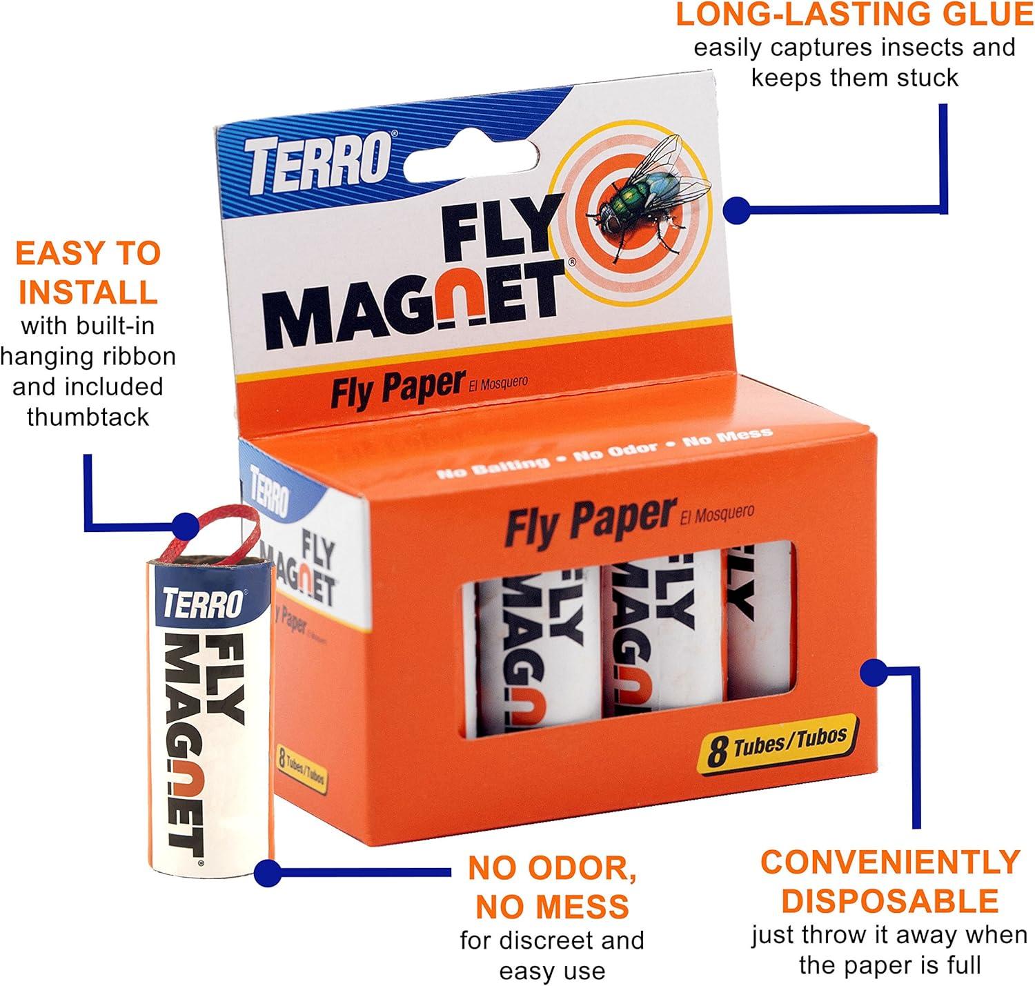 imageTERRO T518 Fly Magnet 16 Total 2 Pack Sticky Fly Trap Indoor Hanging4 Pack