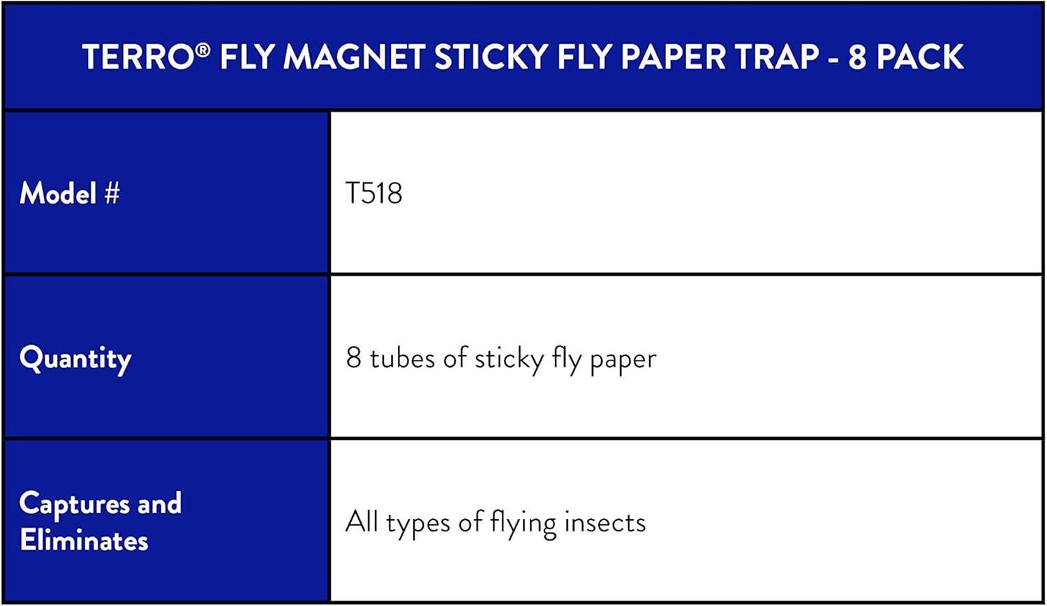 imageTERRO T518 Fly Magnet 16 Total 2 Pack Sticky Fly Trap Indoor Hanging4 Pack