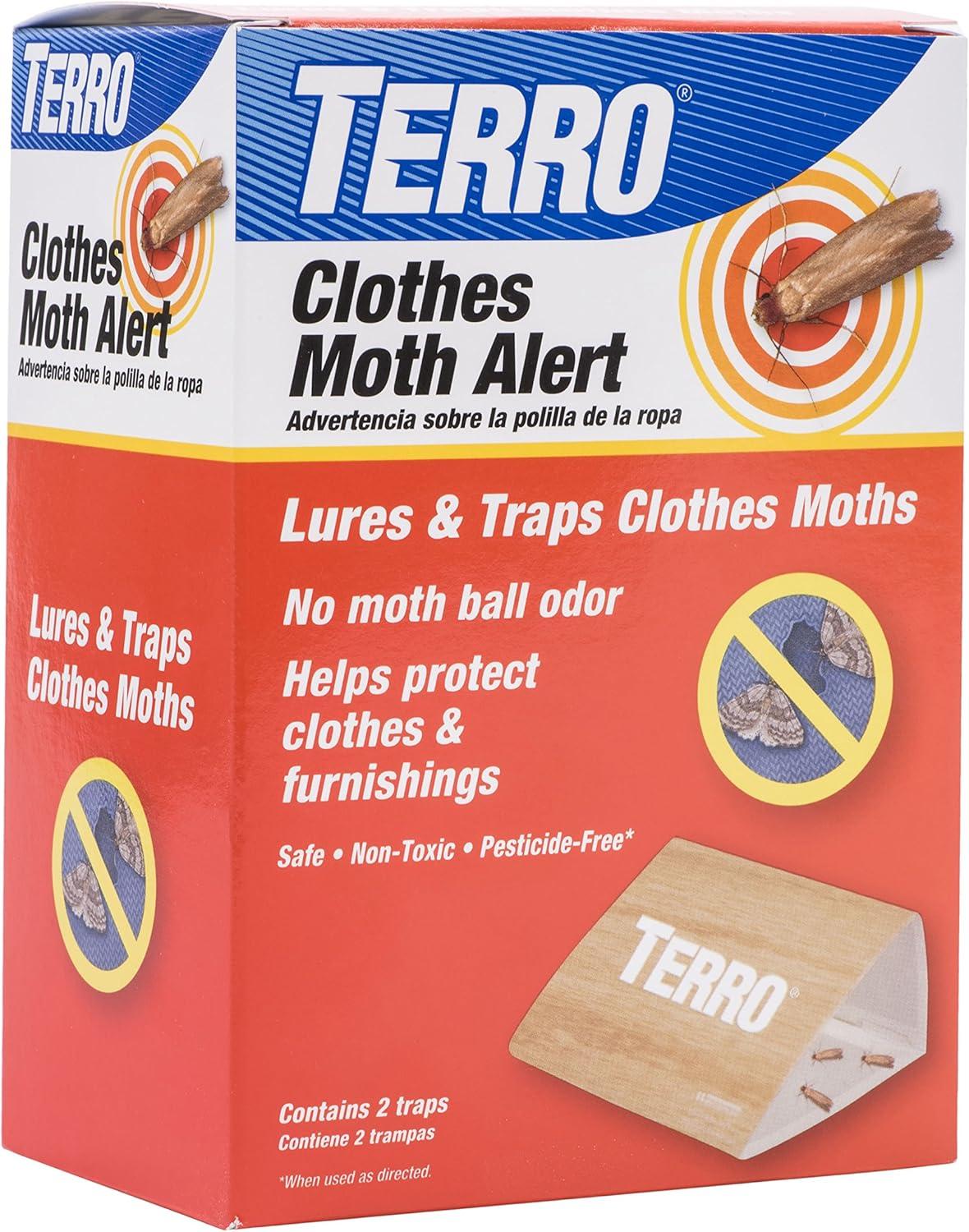 imageTERRO T720 Clothes Moth Alert Traps  2 NonToxic Safe Clothes Moth TrapsPack of 12