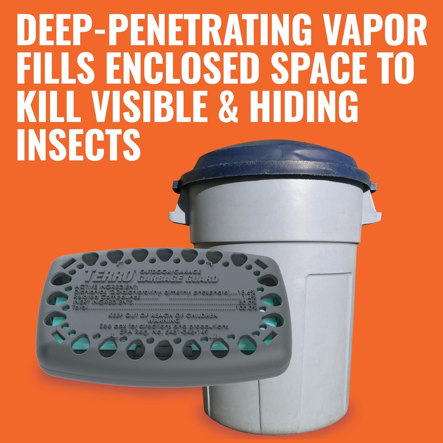 imageTerro T800 Garbage Guard Trash Can Insect Killer  Kills Flies Roach Maggots Beetles and Insects in Outdoor Garbage Can2 Pack