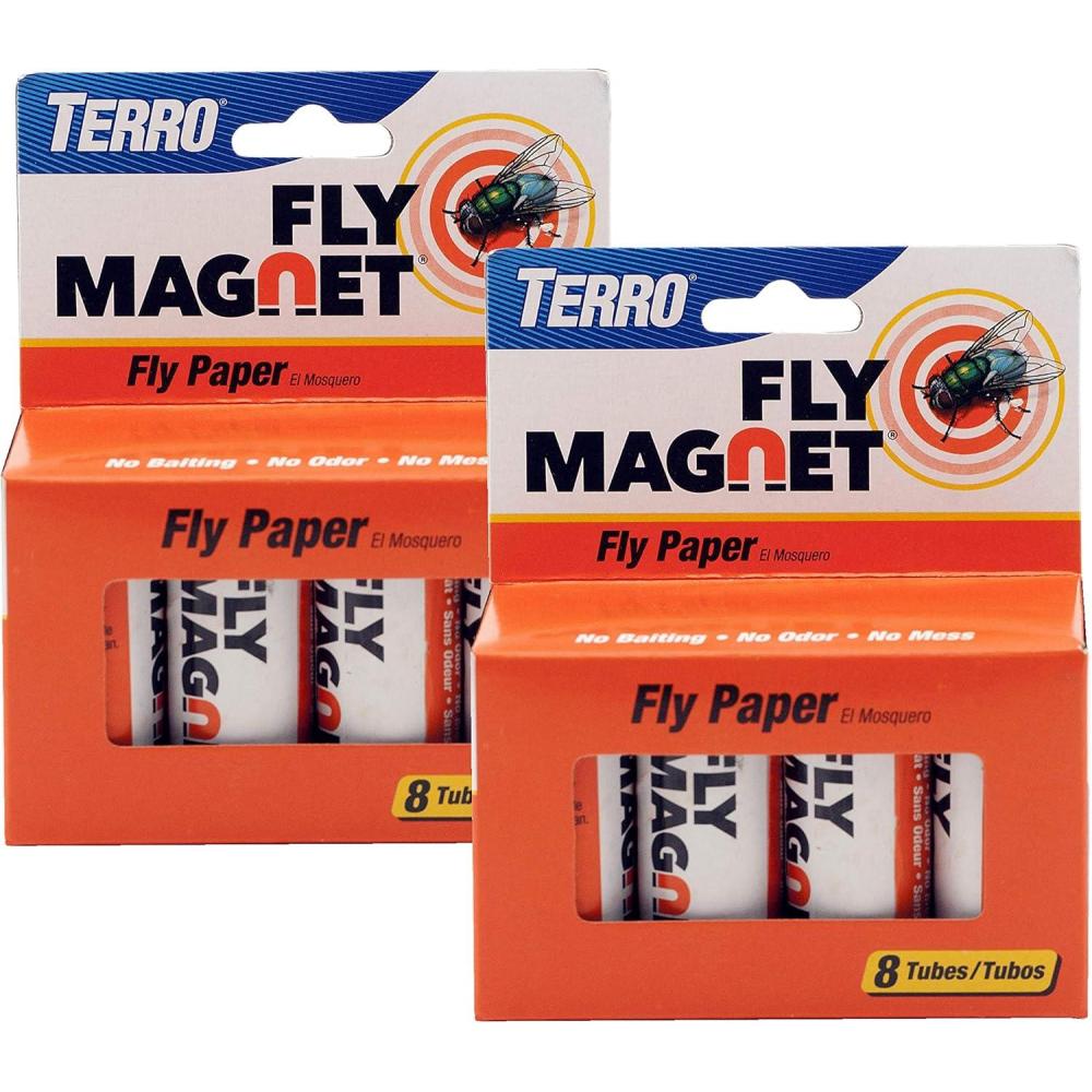 imageTERRO T518 Fly Magnet 16 Total 2 Pack Sticky Fly Trap Indoor Hanging2 Pack