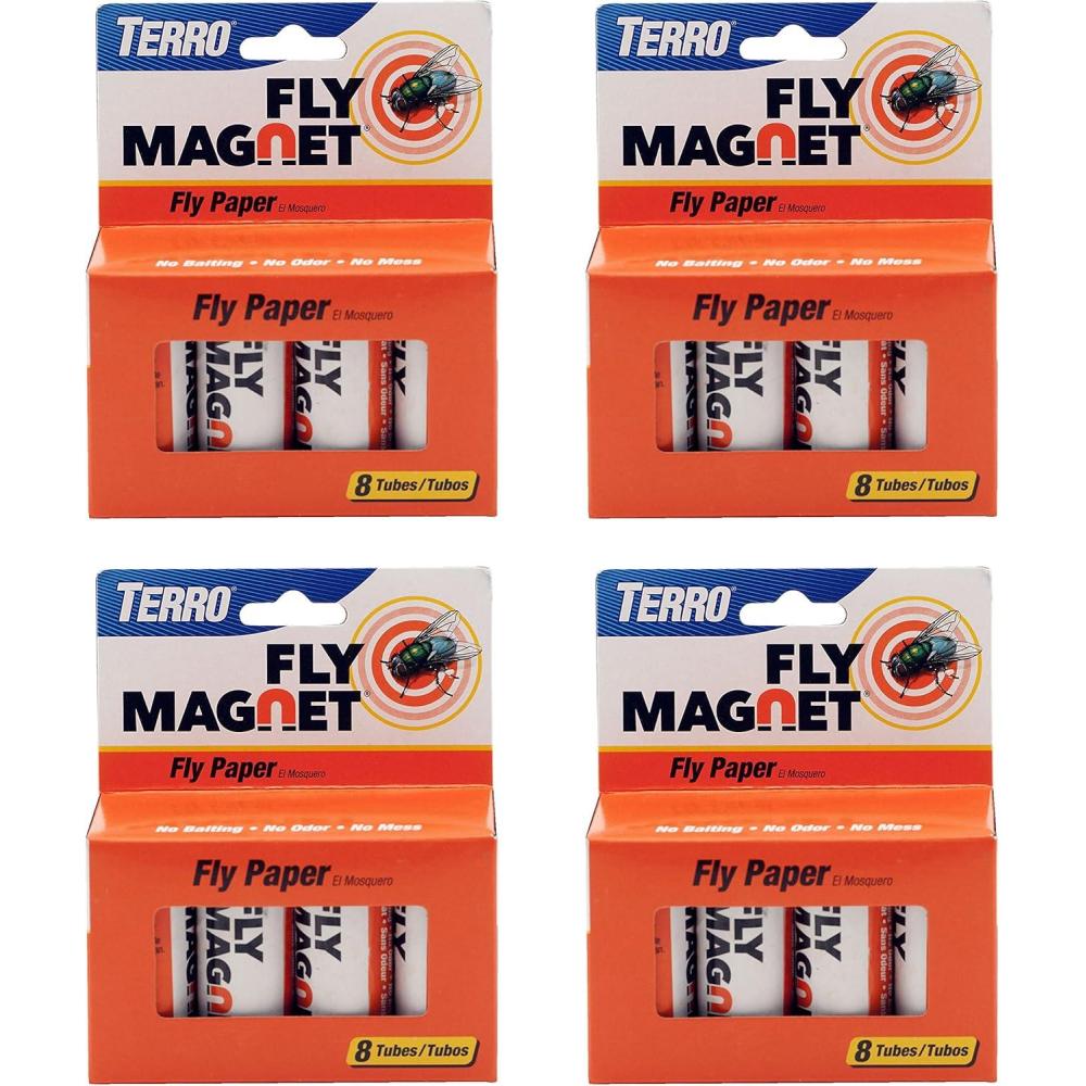 imageTERRO T518 Fly Magnet 16 Total 2 Pack Sticky Fly Trap Indoor Hanging4 Pack