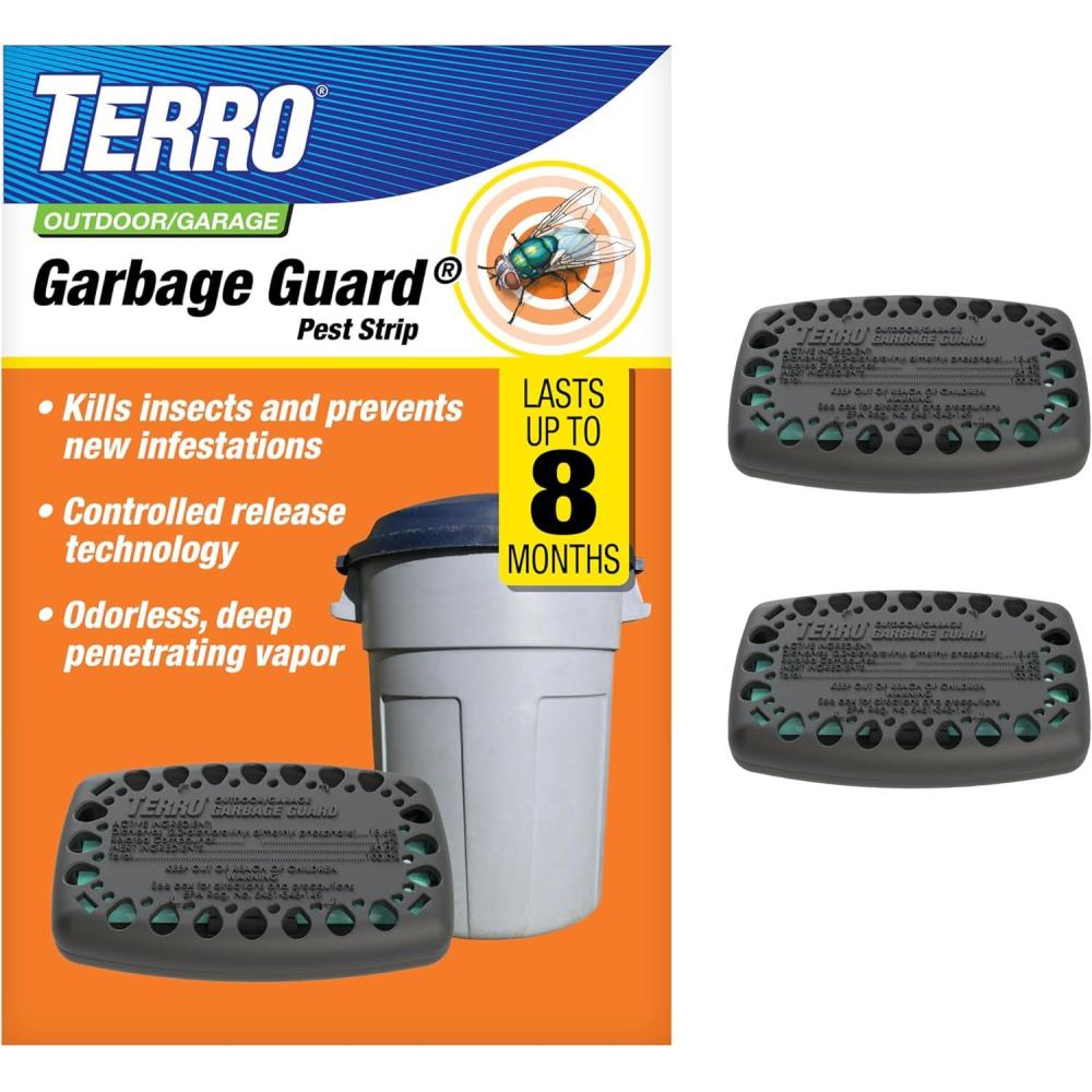 imageTerro T800 Garbage Guard Trash Can Insect Killer  Kills Flies Roach Maggots Beetles and Insects in Outdoor Garbage Can2 Pack