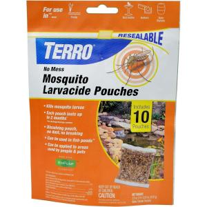 imageTERRO No Mess Mosquito Larvacide Pouches  10 Pouches Included  T121010 Mosquito Larvacide Packets  Dissolvable Pouch for Stagnant Water