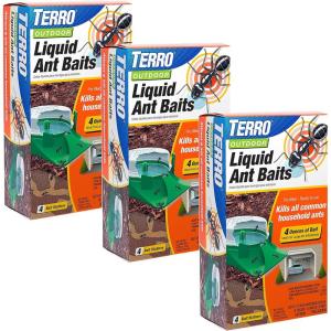 imageTERRO T18043SR Outdoor ReadytoUse Liquid Ant Bait Killer and Trap  Kills Common Household Ants  12 Bait Stations