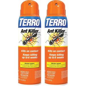 imageTERRO T401SR Indoor and Outdoor Ant Killer Aerosol Spray  Kills Ants Cockroaches Crickets Scorpions Spiders and Other Insects  2 Pack 32 Total Ounces